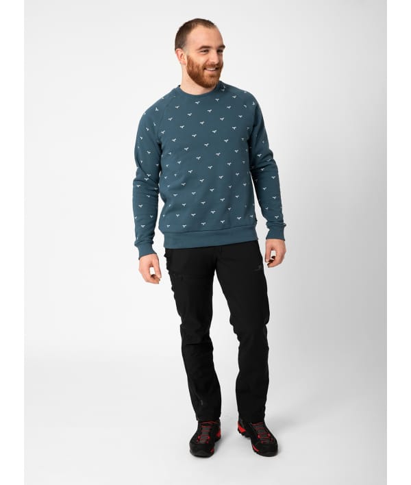 7812944 men women kuse grey melange printed cotton sweater