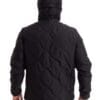 man wearing black light padded jacket back 1