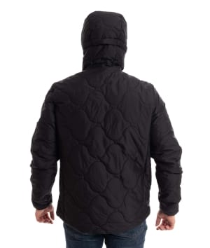 man wearing black light padded jacket 1