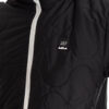 man wearing black light padded jacket badge