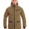 man wearing gold brown light padded ski jacket 1 1