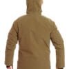 man wearing gold brown light padded ski jacket back 1