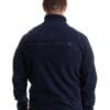 man wearing navy micro fleece jacket back 1