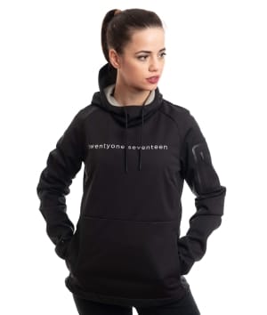 woman wearing black softshell hoodie 1
