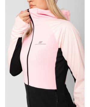 2117 7913970 women vibo hybrid softshell square fleece hoodie jacket ocean blue a