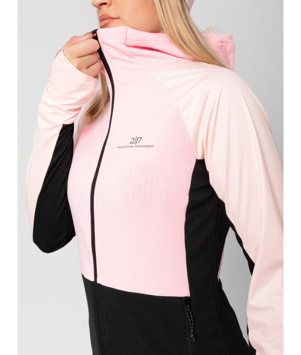 2117 7913970 women vibo hybrid softshell square fleece hoodie jacket ocean blue a