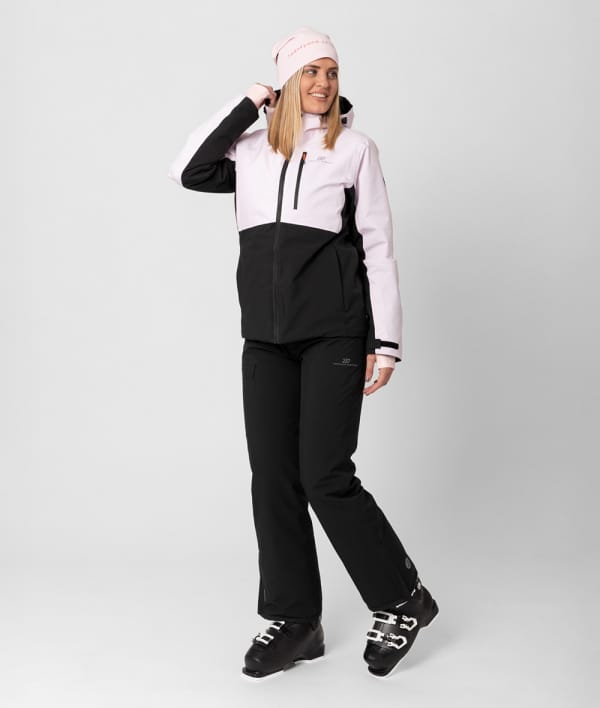 2117 7613923 7623923 women sala light padded ski jacket pants black color block soft pink a 1