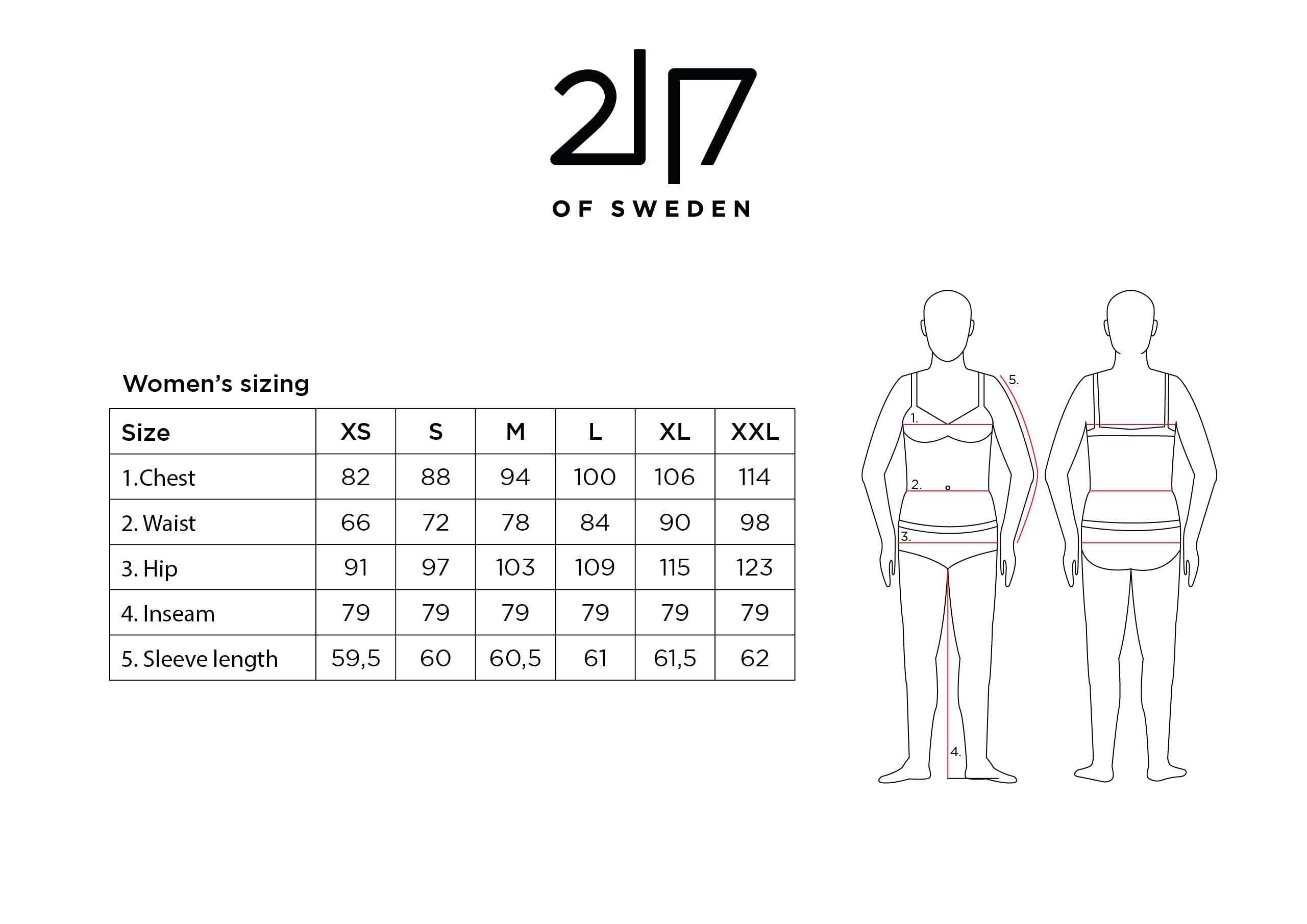 2117 Womens sizing AW23 new