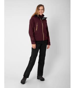 2117 7614901 women skogmo 3 layer rain jacket forest green front