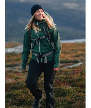 2117 7614901 women skogmo 3 layer rain jacket forest green front