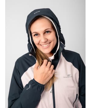 2117 7614907 women klacken 2,5 layer rain jacket black front