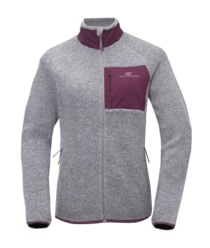 2117 7914925 women skord wool pile jacket grey melange front