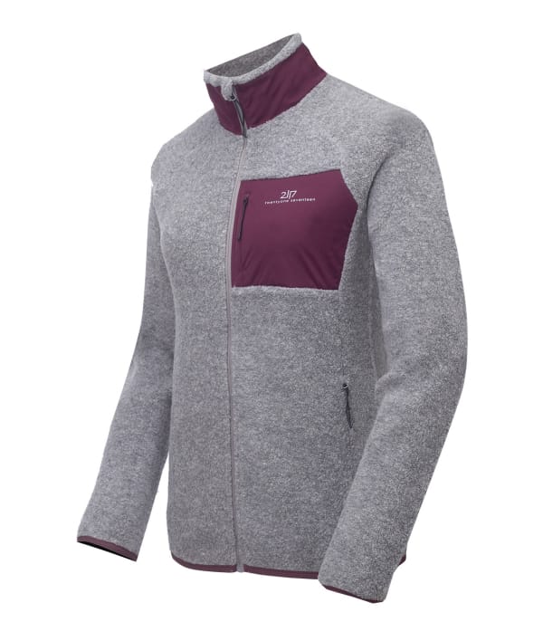 2117 7914925 women skord wool pile jacket grey melange front