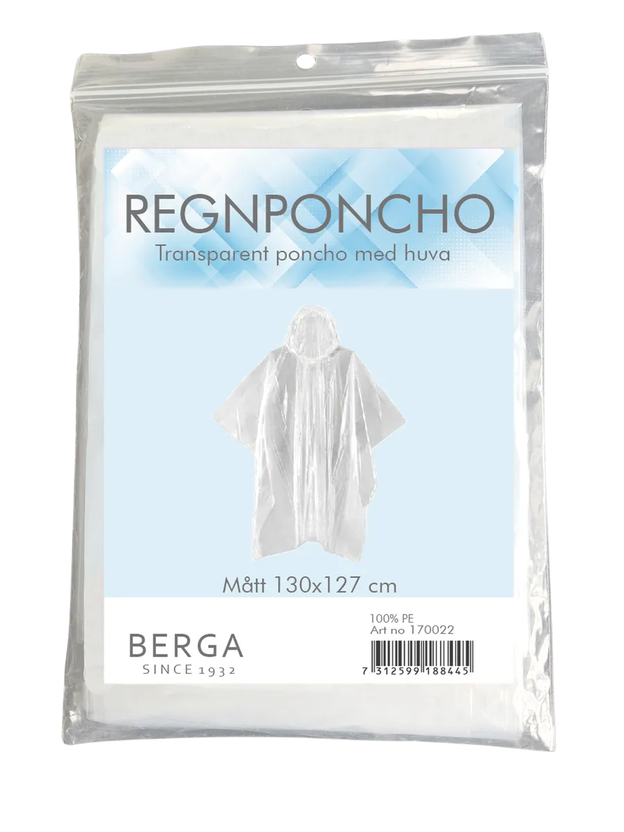 Regnponcho transparent